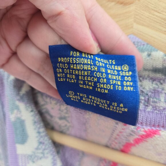 Limnos Pastel 100% Mercerised Cotton Open Australian Textured Sweater Large - Picture 15 of 15